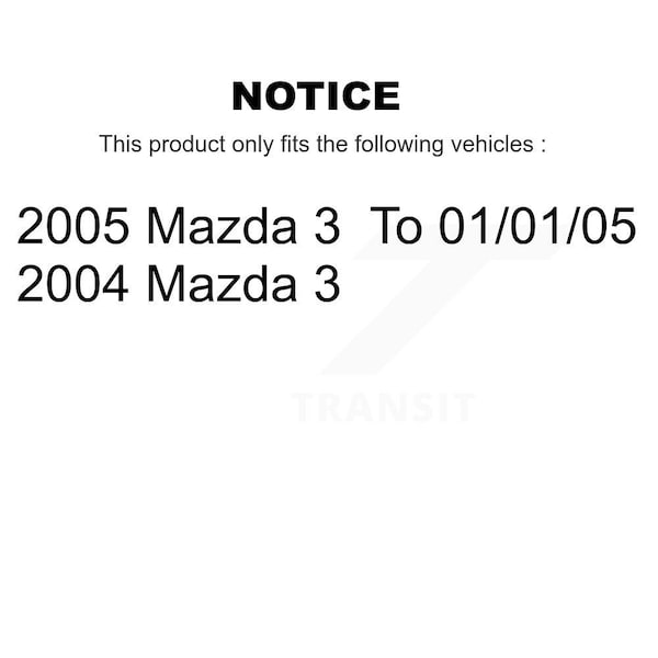 Front Wheel Bearing And Hub Assembly Pair For Mazda 3